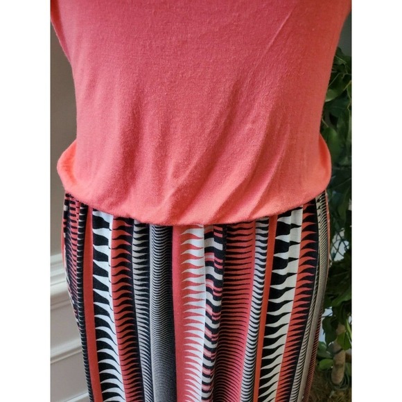 Bobbie Brooks Women's Pink & Black Rayon Sleeveless Scoop Neck Long Maxi Dress S - Picture 3 of 11